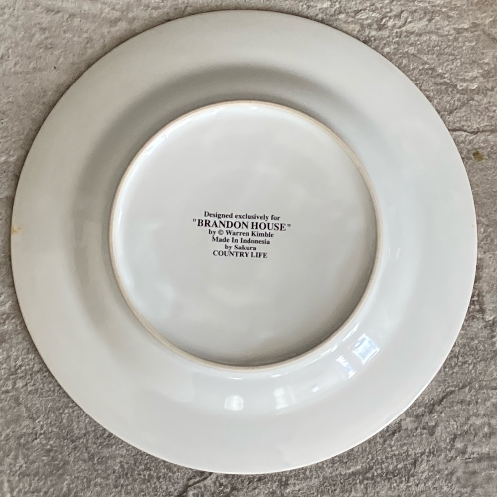 Sakura Country Life by Warren Kimble Brandon House Set of 3 Salad Plates 8 1/4" - Picture 5 of 9